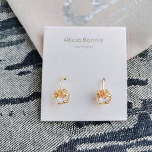 Alicia Bonnie Dichroic Glass Gold Earrings - Gem Star